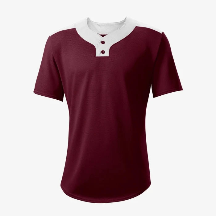 Crimson Hustle – Two-Button Baseball Jersey