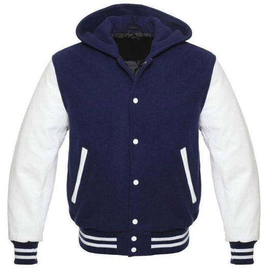 NAVY BLUE VARSITY HOODIE