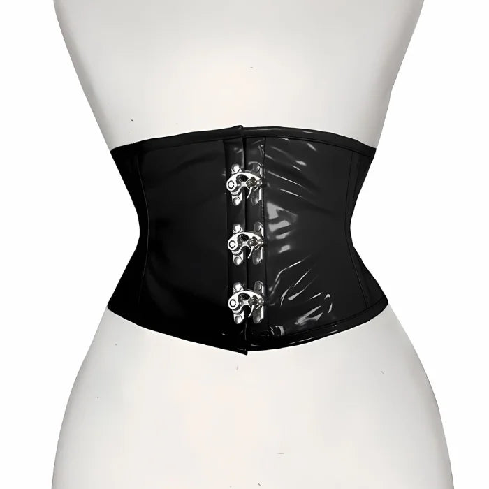 Black Heavy Duty Under Bust Steel Boned Waist Trainer Claps Fastening Corset