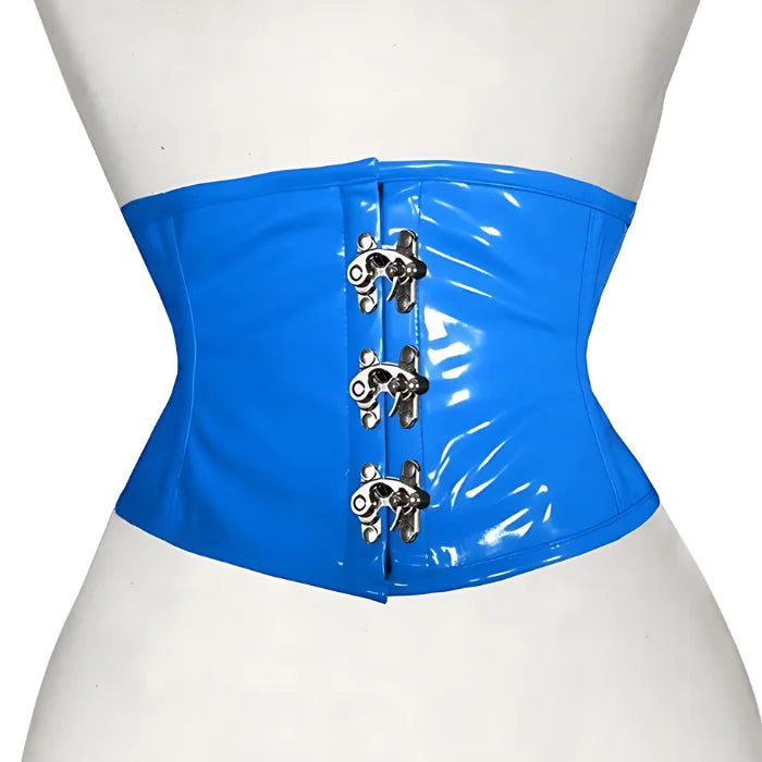 Blue Heavy Duty Under Bust Steel Boned Waist Trainer Claps Fastening Corset