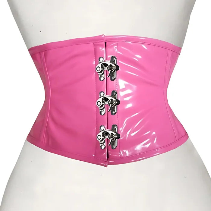 Pink Heavy Duty Under Bust Steel Boned Waist Trainer Claps Fastening Corset