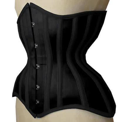 Handmade Heavy Duty Steel Boned Underbust Waist Trainer Slimming Bustier Black Corset