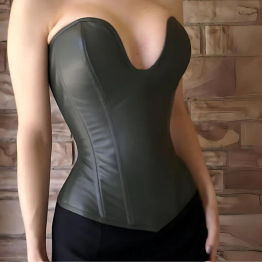 Custom-made strapless with deep U-neckline corset