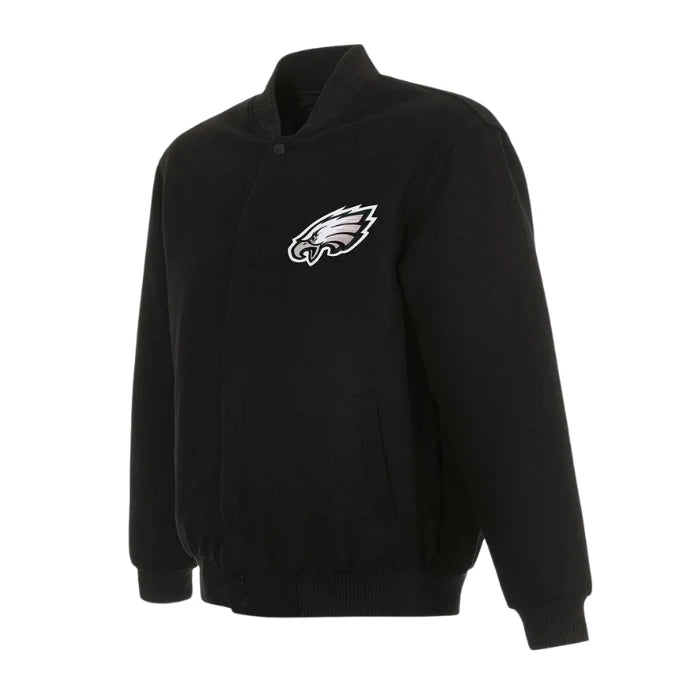 Varsity Philadelphia Eagles Black Wool Jacket
