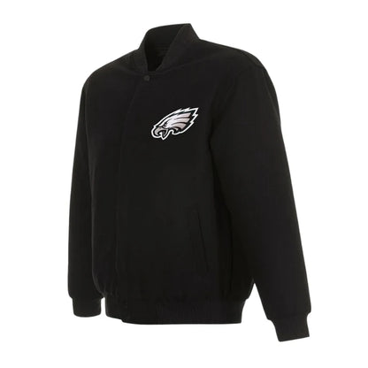 Varsity Philadelphia Eagles Black Wool Jacket