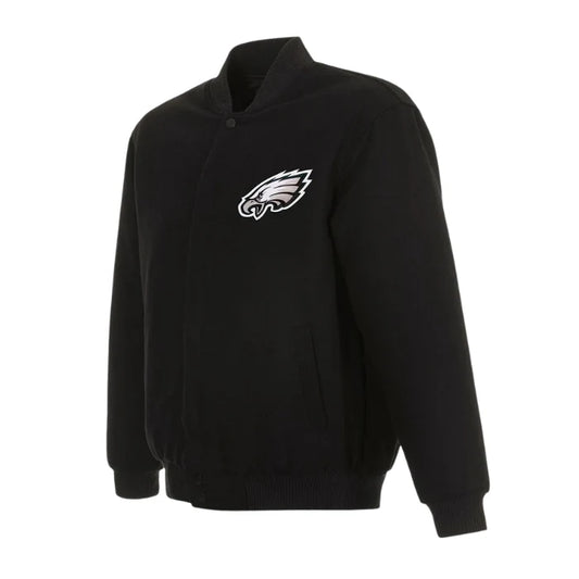 Varsity Philadelphia Eagles Black Wool Jacket