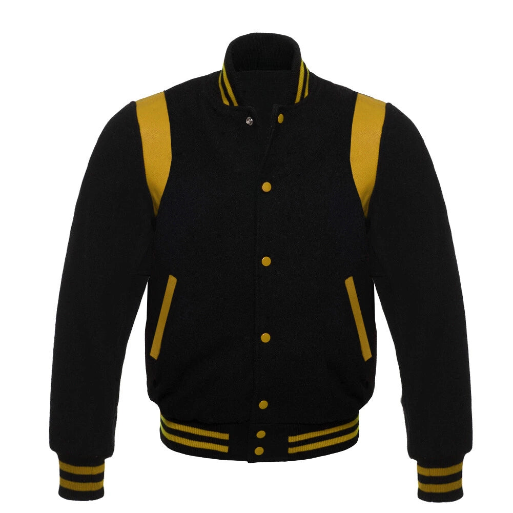 Vintage Midnight Yellow Trim Varsity Jacket