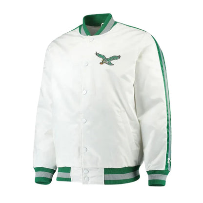 White Philadelphia Eagles Throwback D-Line Jacket
