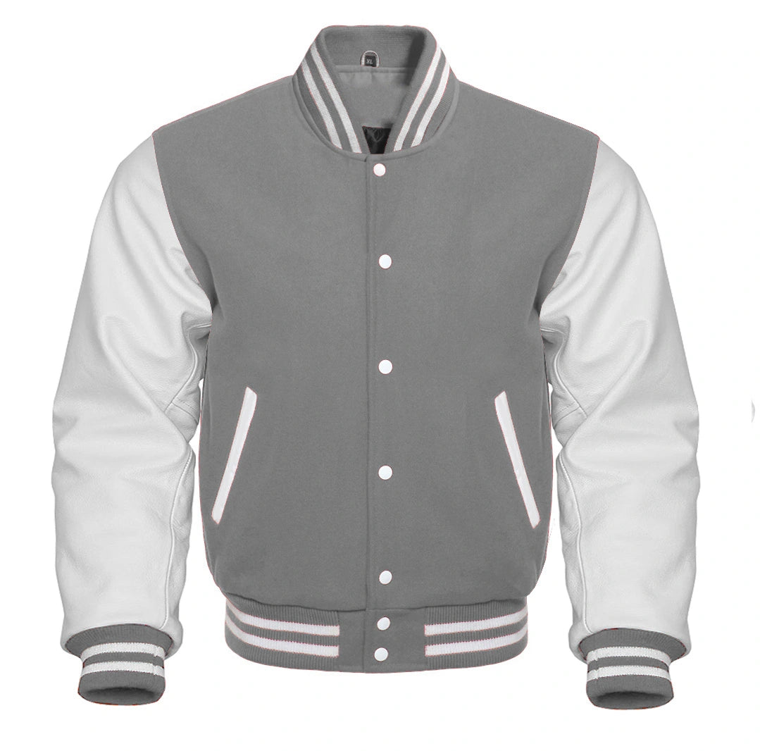 White and Grey Varsity Jacket
