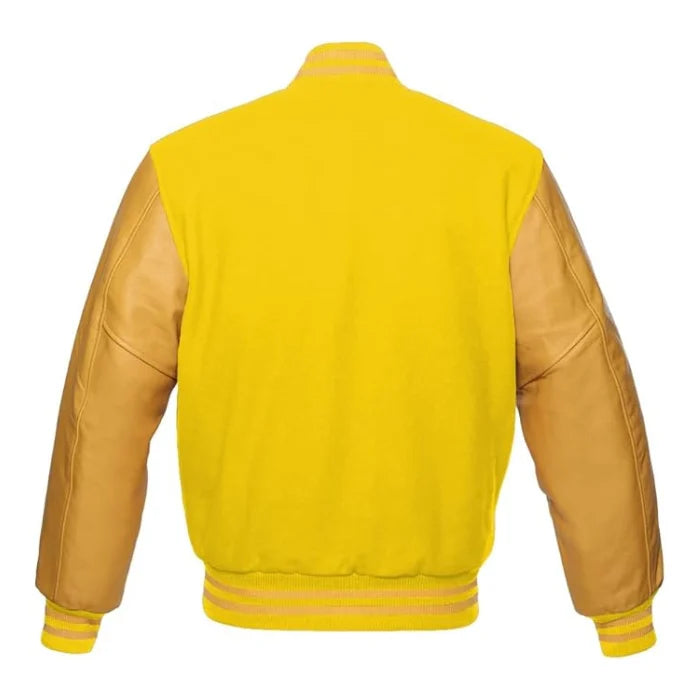 Yellow and Gold Varsity Jacket Back Side