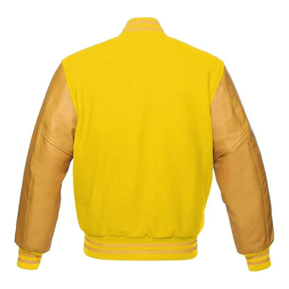 Yellow and Gold Varsity Jacket Back Side
