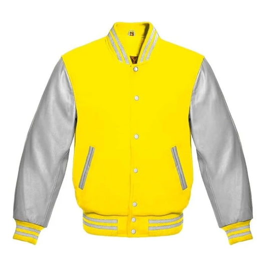 Yellow and Silver Varsity Jacket