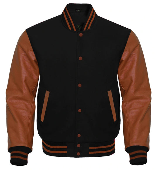Brown and Black Varsity Jacket
