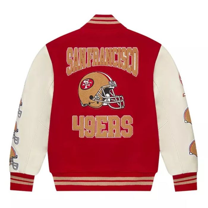 san francisco 49ers ovo varsity jacket back side