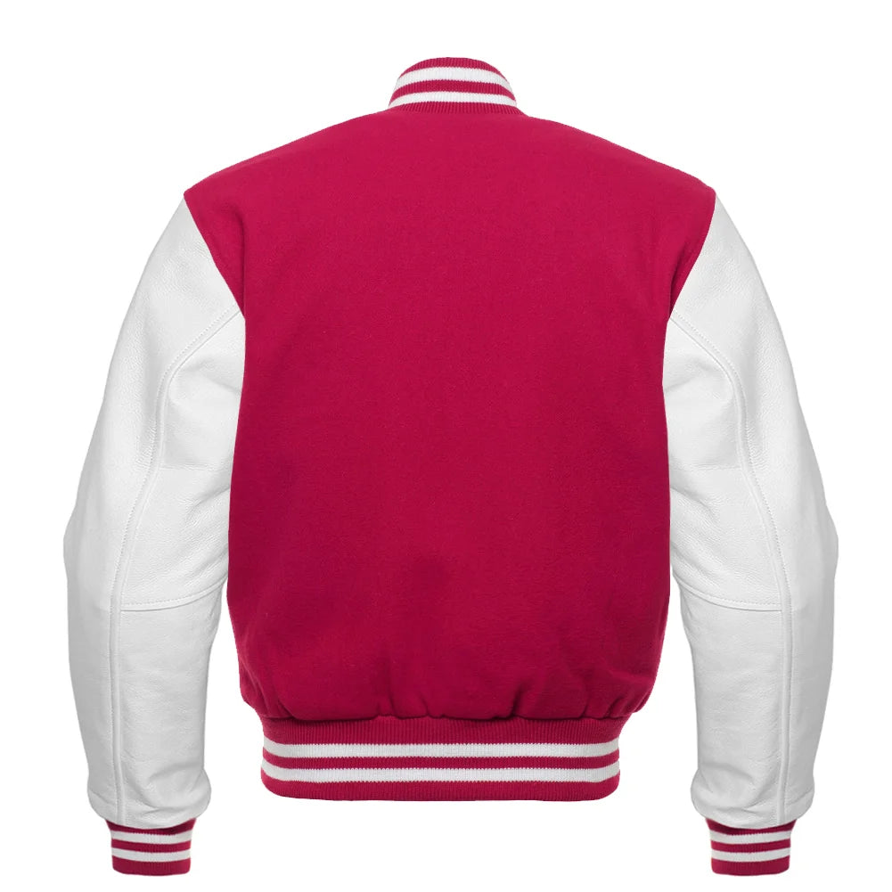 WHITE HOT PINK VARSITY JACKET FOR KIDS