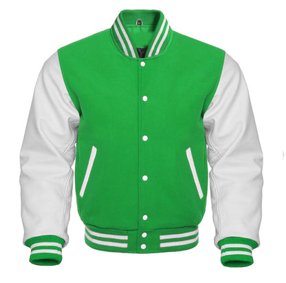 WHITE KELLY VARSITY JACKET FOR KIDS