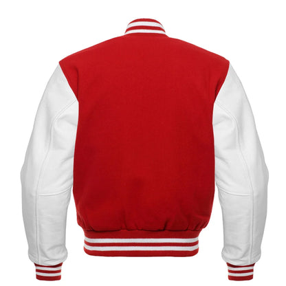 White and Red Varsity Jacket for Kids