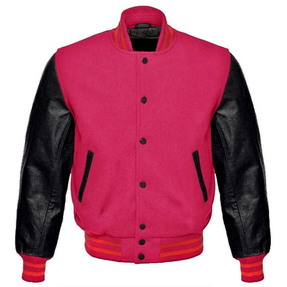 Black and Pink Varsity Jacket