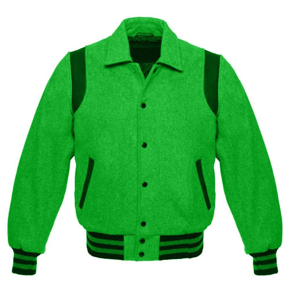 Green Retro Varsity Letterman Jacket