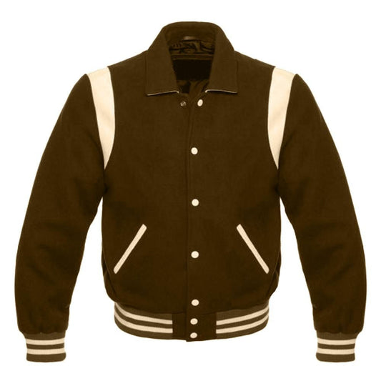 Brown Retro Varsity Jacket
