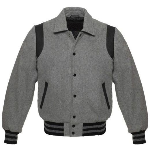 Grey Retro Varsity Jacket Jacket